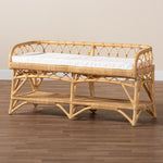 Load image into Gallery viewer, Baxton Studio Leryn Modern Bohemian Natural Brown Rattan Bench
