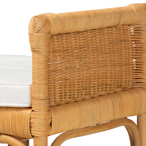 Baxton Studio Nairi Modern Bohemian Natural Brown Rattan Bench