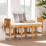 Load image into Gallery viewer, Baxton Studio Nairi Modern Bohemian Natural Brown Rattan Bench
