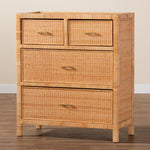 Load image into Gallery viewer, Baxton Studio Vaere Modern Bohemian Natural Brown Rattan And Mahogany Wood Storage Cabinet
