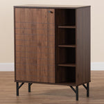 Load image into Gallery viewer, Baxton Studio Josette Mid-Century Modern Transitional Walnut Brown Finished Wood 1-Door Shoe Cabinet
