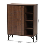 Load image into Gallery viewer, Baxton Studio Josette Mid-Century Modern Transitional Walnut Brown Finished Wood 1-Door Shoe Cabinet
