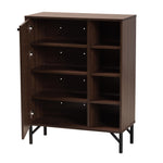 Load image into Gallery viewer, Baxton Studio Josette Mid-Century Modern Transitional Walnut Brown Finished Wood 1-Door Shoe Cabinet
