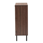 Load image into Gallery viewer, Baxton Studio Josette Mid-Century Modern Transitional Walnut Brown Finished Wood 1-Door Shoe Cabinet
