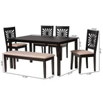 Load image into Gallery viewer, Baxton Studio Olympia Modern Beige Fabric And Espresso Brown Finished Wood 6-Piece Dining Set
