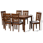 Load image into Gallery viewer, Baxton Studio Olympia Modern Grey Fabric And Walnut Brown Finished Wood 7-Piece Dining Set
