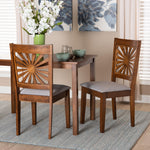 Load image into Gallery viewer, Baxton Studio Olympia Modern Grey Fabric And Walnut Brown Finished Wood 2-Piece Dining Chair Set
