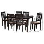 Load image into Gallery viewer, Baxton Studio Deanna Modern Beige Fabric And Dark Brown Finished Wood 7-Piece Dining Set
