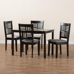 Load image into Gallery viewer, Baxton Studio Deanna Modern Grey Fabric And Dark Brown Finished Wood 5-Piece Dining Set
