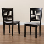 Load image into Gallery viewer, Baxton Studio Deanna Modern Grey Fabric And Dark Brown Finished Wood 2-Piece Dining Chair Set
