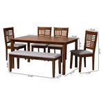 Load image into Gallery viewer, Baxton Studio Deanna Modern Grey Fabric And Walnut Brown Finished Wood 6-Piece Dining Set
