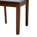 Load image into Gallery viewer, Baxton Studio Deanna Modern Grey Fabric And Walnut Brown Finished Wood 5-Piece Dining Set
