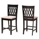 Load image into Gallery viewer, Baxton Studio Florencia Modern Beige Fabric And Espresso Brown Finished Wood 2-Piece Counter Stool Set
