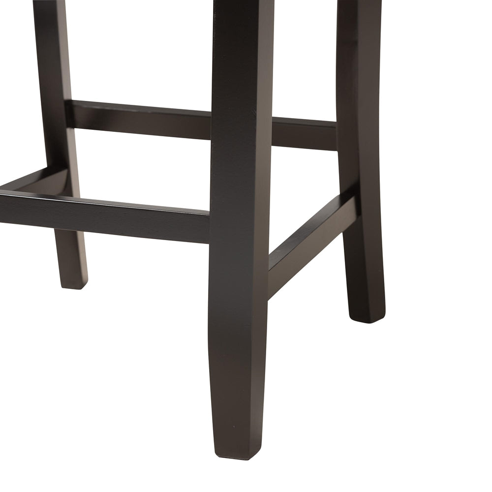 Baxton Studio Florencia Modern Beige Fabric And Espresso Brown Finished Wood 2-Piece Counter Stool Set