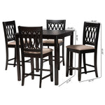 Load image into Gallery viewer, Baxton Studio Florencia Modern Beige Fabric And Espresso Brown Finished Wood 5-Piece Pub Set
