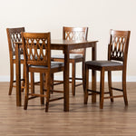 Load image into Gallery viewer, Baxton Studio Florencia Modern Grey Fabric And Walnut Brown Finished Wood 5-Piece Pub Set
