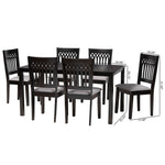 Load image into Gallery viewer, Baxton Studio Genesis Modern Grey Fabric And Dark Brown Finished Wood 7-Piece Dining Set
