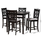 Load image into Gallery viewer, Baxton Studio Abigail Modern Grey Fabric And Dark Brown Finished Wood 5-Piece Pub Set
