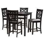 Load image into Gallery viewer, Baxton Studio Abigail Modern Grey Fabric And Dark Brown Finished Wood 5-Piece Pub Set
