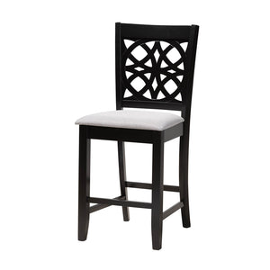 Baxton Studio Abigail Modern Grey Fabric And Dark Brown Finished Wood 5-Piece Pub Set