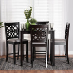 Load image into Gallery viewer, Baxton Studio Abigail Modern Grey Fabric And Dark Brown Finished Wood 5-Piece Pub Set
