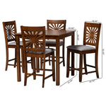 Load image into Gallery viewer, Baxton Studio Olympia Modern Grey Fabric And Walnut Brown Finished Wood 5-Piece Pub Set
