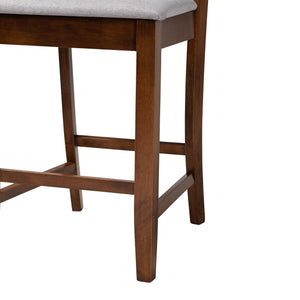 Baxton Studio Deanna Modern Grey Fabric And Walnut Brown Finished Wood 5-Piece Pub Set