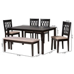 Load image into Gallery viewer, Baxton Studio Florencia Modern Beige Fabric And Espresso Brown Finished Wood 6-Piece Dining Set
