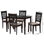 Load image into Gallery viewer, Baxton Studio Florencia Modern Beige Fabric And Espresso Brown Finished Wood 5-Piece Dining Set
