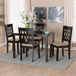 Load image into Gallery viewer, Baxton Studio Florencia Modern Beige Fabric And Espresso Brown Finished Wood 5-Piece Dining Set
