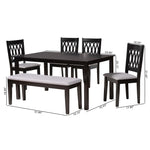 Load image into Gallery viewer, Baxton Studio Florencia Modern Grey Fabric And Espresso Brown Finished Wood 6-Piece Dining Set
