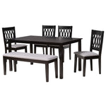 Load image into Gallery viewer, Baxton Studio Florencia Modern Grey Fabric And Espresso Brown Finished Wood 6-Piece Dining Set
