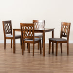 Load image into Gallery viewer, Baxton Studio Florencia Modern Grey Fabric And Walnut Brown Finished Wood 5-Piece Dining Set
