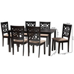 Load image into Gallery viewer, Baxton Studio Abigail Modern Beige Fabric And Dark Brown Finished Wood 7-Piece Dining Set
