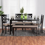 Load image into Gallery viewer, Baxton Studio Abigail Modern Beige Fabric And Dark Brown Finished Wood 6-Piece Dining Set
