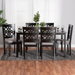 Load image into Gallery viewer, Baxton Studio Abigail Modern Grey Fabric And Dark Brown Finished Wood 7-Piece Dining Set
