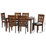 Load image into Gallery viewer, Baxton Studio Abigail Modern Grey Fabric And Walnut Brown Finished Wood 7-Piece Dining Set
