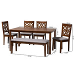 Load image into Gallery viewer, Baxton Studio Abigail Modern Grey Fabric And Walnut Brown Finished Wood 6-Piece Dining Set
