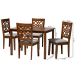 Load image into Gallery viewer, Baxton Studio Abigail Modern Grey Fabric And Walnut Brown Finished Wood 5-Piece Dining Set
