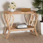 Load image into Gallery viewer, Baxton Studio Bastet Modern Bohemian Natural Brown Rattan 2-Tier Console Table
