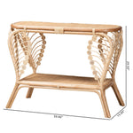 Load image into Gallery viewer, Baxton Studio Bastet Modern Bohemian Natural Brown Rattan 2-Tier Console Table
