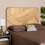 Load image into Gallery viewer, Baxton Studio Delphi Modern Bohemian Natural Brown Rattan Queen Size Standalone Headboard
