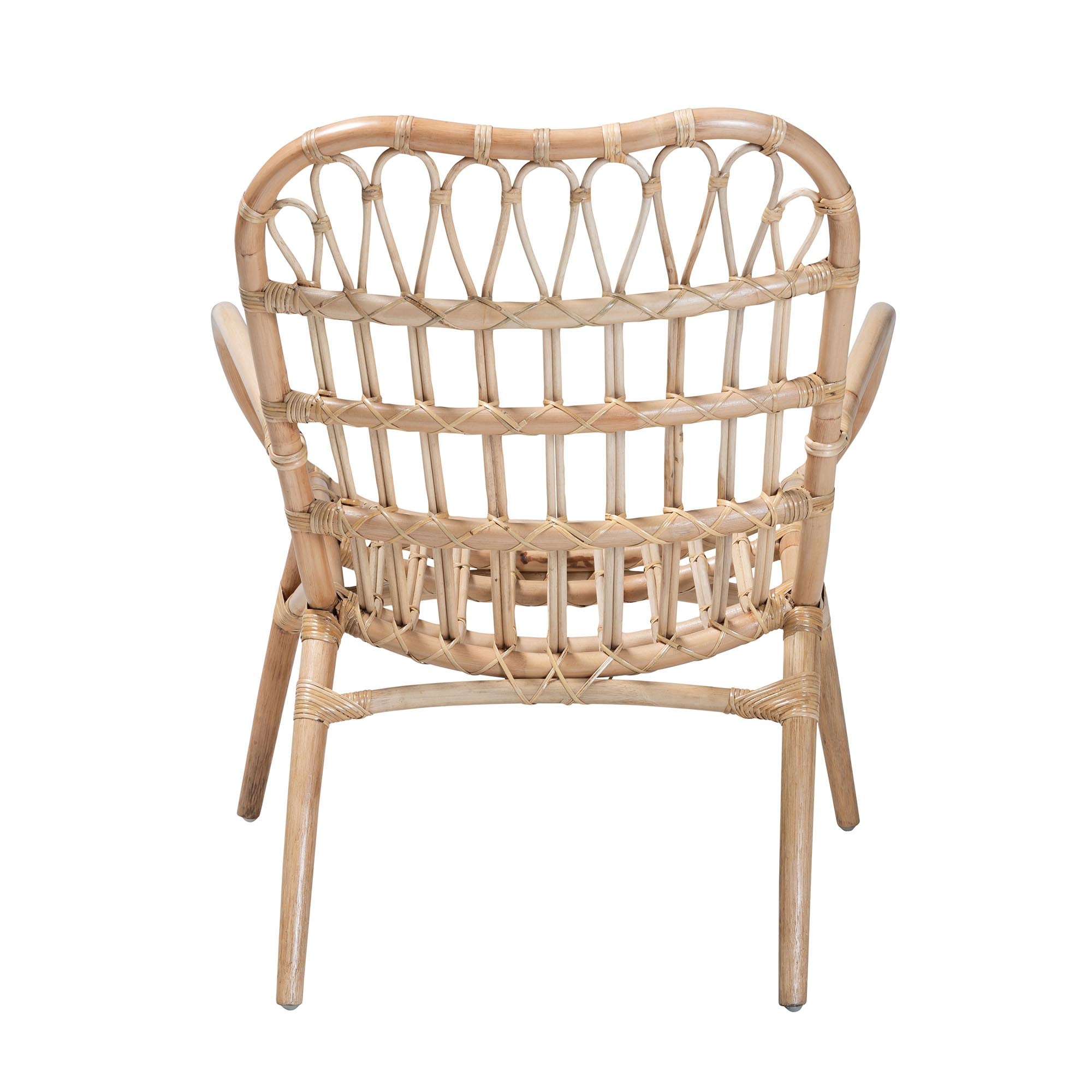 Baxton Studio Bajo Modern Bohemian Natural Brown Rattan Arm Chair