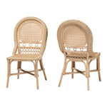 Load image into Gallery viewer, Baxton Studio Jelita Modern Bohemian Natural Brown Rattan 2-Piece Dining Chair Set
