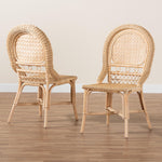 Load image into Gallery viewer, Baxton Studio Jelita Modern Bohemian Natural Brown Rattan 2-Piece Dining Chair Set
