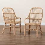 Load image into Gallery viewer, Baxton Studio Sumatera Modern Bohemian Natural Brown Rattan 2-Piece Dining Chair Set
