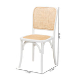 Load image into Gallery viewer, Baxton Studio Neah Japandi White Wood And Natural Rattan 2-Piece Dining Chair Set
