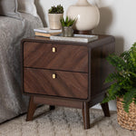 Load image into Gallery viewer, Baxton Studio Markell Mid-Century Transitional Walnut Brown Finished Wood 2-Drawer Nightstand
