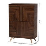 Load image into Gallery viewer, Baxton Studio Graceland Mid-Century Modern Transitional Walnut Brown Finished Wood Shoe Cabinet
