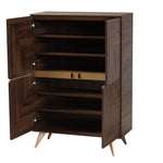 Load image into Gallery viewer, Baxton Studio Graceland Mid-Century Modern Transitional Walnut Brown Finished Wood Shoe Cabinet
